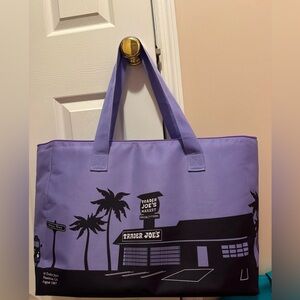 Trader Joe's lavender insulated tote bag
